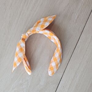 Janie And Jack Orange Checkered Kids Headband